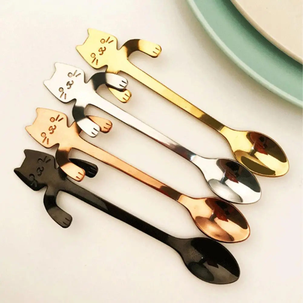 New Stainless Steel Coffee Tea Hanging Spoon With Cartoon Cat Shaped Handles Drinking Tools Kitchen Gadget Flatware Tableware
New Stainless Steel Coffee Tea Hanging Spoon With Cartoon Cat Shaped Handles Drinking Tools Kitchen Gadget Flatware Tableware