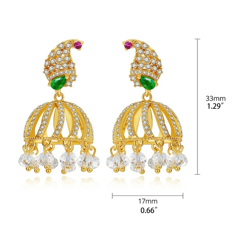 1 Pair Luxury Crystal Retro Ethnic Indian Zircon Bell Drop Beads Tassel Dangler Earrings Vintage Women Bridal Jewelry
1 Pair Luxury Crystal Retro Ethnic Indian Zircon Bell Drop Beads Tassel Dangler Earrings Vintage Women Bridal Jewelry