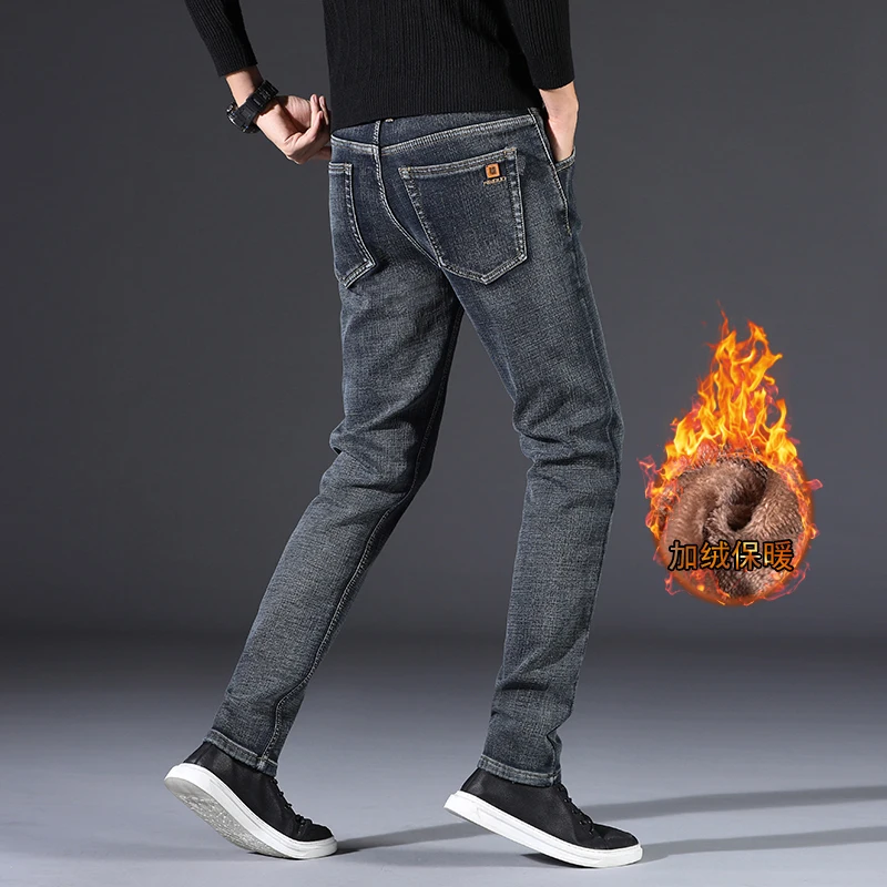 2020 winter jeans Men's smoky gray slim-fit thick stretch jeans Fashion high quality velvet warm men's trousers Large size 28-40
2020 winter jeans Men's smoky gray slim-fit thick stretch jeans Fashion high quality velvet warm men's trousers Large size 28-40