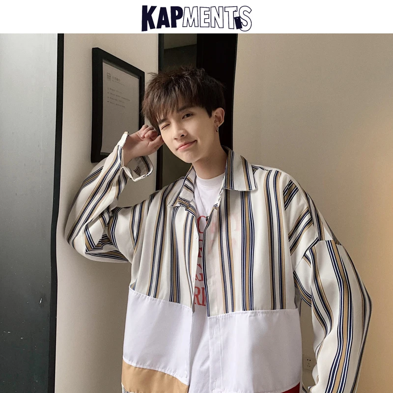 KAPMENTS Patchwork Men Striped Shirts Long Sleeve 2022 Cotton Harajuku Mens Streetwear Shirt Male Hip Hop Casual Korean Clothing
KAPMENTS Patchwork Men Striped Shirts Long Sleeve 2022 Cotton Harajuku Mens Streetwear Shirt Male Hip Hop Casual Korean Clothing