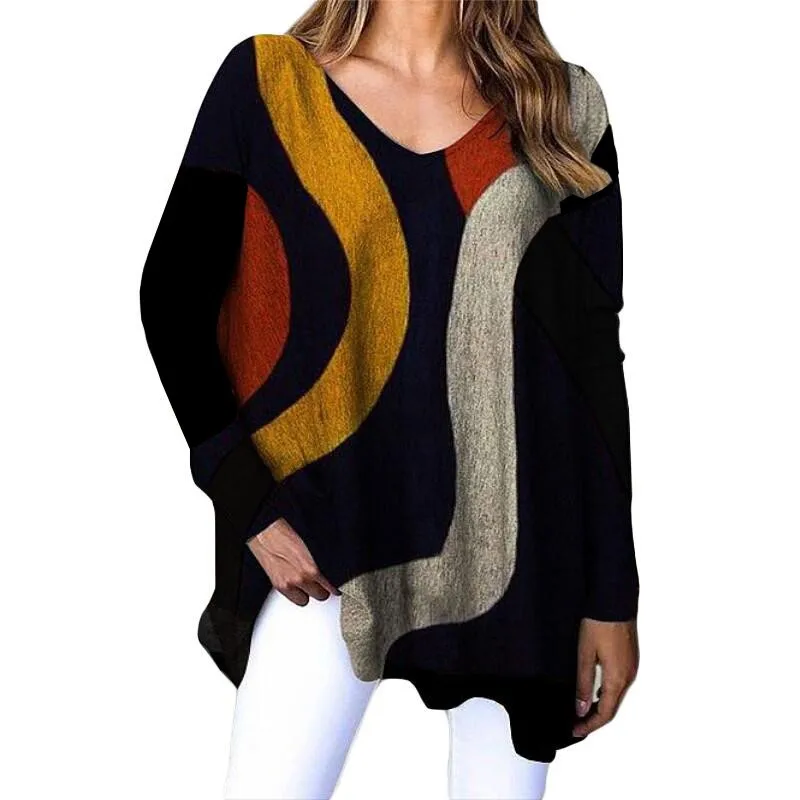 New Women's Striped Long Sleeve Printed T-Shirt Fashion V-Neck Streetwear Ladies Large Size Casual Spring and Autumn Style Top
New Women's Striped Long Sleeve Printed T-Shirt Fashion V-Neck Streetwear Ladies Large Size Casual Spring and Autumn Style Top