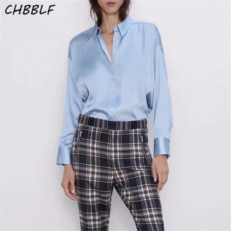 Женская офисная блузка CHBBLF, однотонная блузка с длинным рукавом и отложным воротником, A9458
Женская офисная блузка CHBBLF, однотонная блузка с длинным рукавом и отложным воротником, A9458