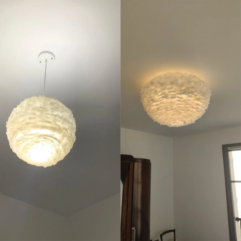 Modern Nordic style white nature Goose feather Pendant Lights romantic E27 led pendant lamps for restaurant bedroom living room
Modern Nordic style white nature Goose feather Pendant Lights romantic E27 led pendant lamps for restaurant bedroom living room