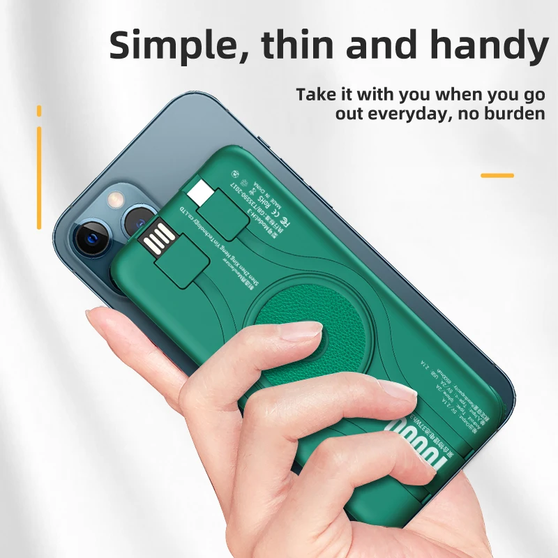 10000mAh Wireless Power Bank 1-4 With Cable Interface iPhone Android Type-c Power Bank Wireless Charging Power Supply
10000mAh Wireless Power Bank 1-4 With Cable Interface iPhone Android Type-c Power Bank Wireless Charging Power Supply
