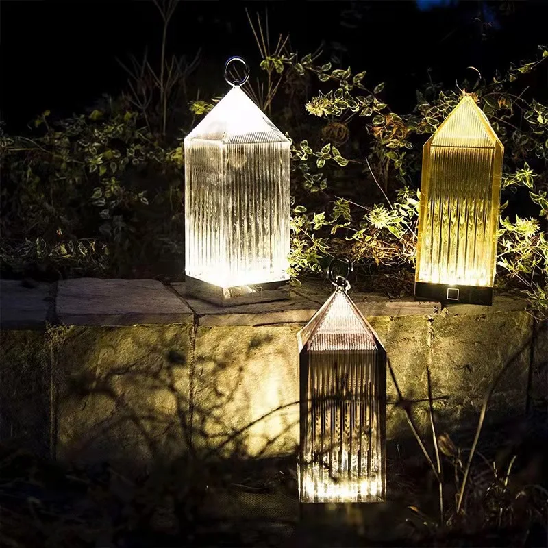 Итальянский дизайн Kartell, акриловый кристаллический фонарь с аккумулятором, яркие ПЕРЕЗАРЯЖАЕМЫЕ ЛАМПЫ, декоративный ночник