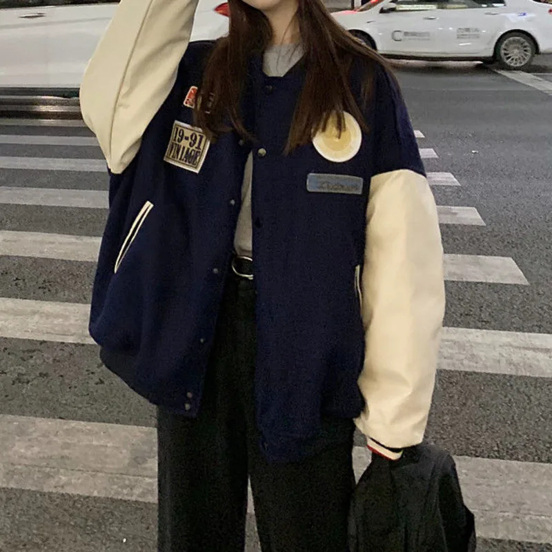 FAKUNTN Spring Autumn Thin Patchwork Baseball Jacket Woment Bomber Women Harajuku Clothes Female Ladies Streetwear
FAKUNTN Spring Autumn Thin Patchwork Baseball Jacket Woment Bomber Women Harajuku Clothes Female Ladies Streetwear