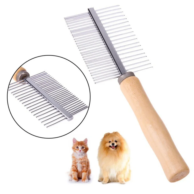 Pet Dog Wooden Handle Double Row Steel Comb Stainless Steel Massage Pet Cat Comb Reusable Hairdressing Tools
Pet Dog Wooden Handle Double Row Steel Comb Stainless Steel Massage Pet Cat Comb Reusable Hairdressing Tools