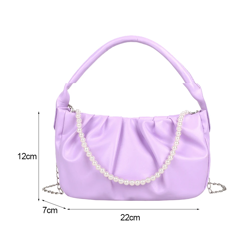 Fashion Pleated Solid Color Crossbody Bags PU Leather Women Shoulder Messenger Bags Ladies Pearl Chain Small Top-handle Handbags
Fashion Pleated Solid Color Crossbody Bags PU Leather Women Shoulder Messenger Bags Ladies Pearl Chain Small Top-handle Handbags