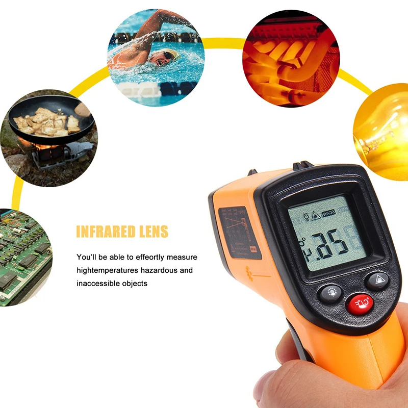 Red Laser LCD IR Infrared Thermometer GM320 Non-Contact Digital Pyrometer Temperature Meter -50~380 Degree Thermometer-
Red Laser LCD IR Infrared Thermometer GM320 Non-Contact Digital Pyrometer Temperature Meter -50~380 Degree Thermometer-