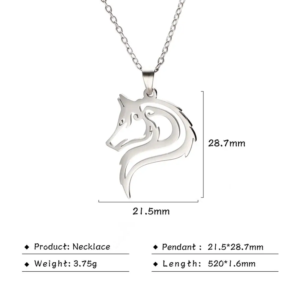 Skyrim Amulet Wolf Animal Necklaces Fashion Stainless Steel Cutout Wolves Pendant Chain Necklace Women Mujer Jewelry Gift
Skyrim Amulet Wolf Animal Necklaces Fashion Stainless Steel Cutout Wolves Pendant Chain Necklace Women Mujer Jewelry Gift