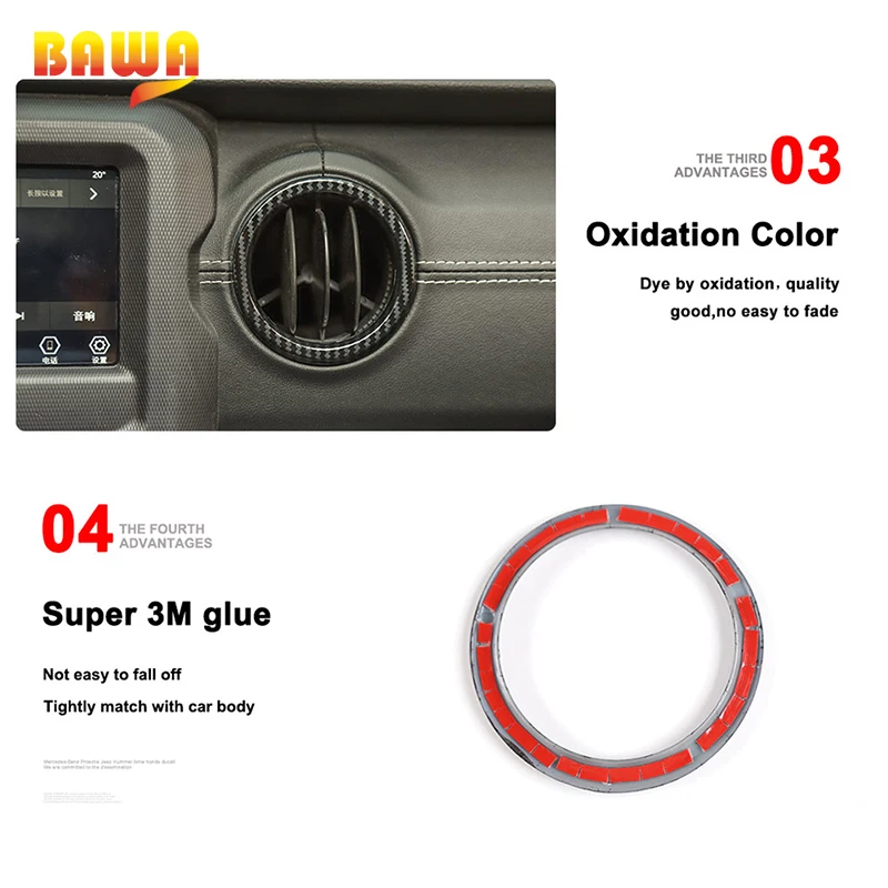 BAWA Front Vent Air Panel Outlet Covers Sticker Navigation Decoration Trim Frame for Jeep Wrangler JL 2018 Interior Mouldings
BAWA Front Vent Air Panel Outlet Covers Sticker Navigation Decoration Trim Frame for Jeep Wrangler JL 2018 Interior Mouldings
