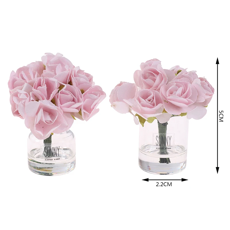 1/12 Dollhouse Miniature Pink Rose Glass Bottle Flower Arrangement Home Decor Doll House Furnitue Toys
1/12 Dollhouse Miniature Pink Rose Glass Bottle Flower Arrangement Home Decor Doll House Furnitue Toys