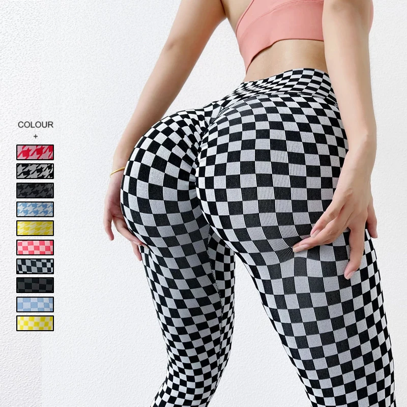 Леггинсы женские с высокой талией, пикантные в клетку, для фитнеса, тренировок в спортзале, пуш-ап, для фитнеса 
Леггинсы женские с высокой талией, пикантные в клетку, для фитнеса, тренировок в спортзале, пуш-ап, для фитнеса