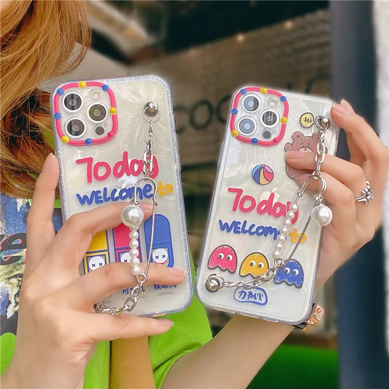 Cute cartoon pills Phone Cases For iPhone 12 11 pro max 12mini 7 8 Plus SE20 Xs Max XR X with pearl chain transparent Cover case
Cute cartoon pills Phone Cases For iPhone 12 11 pro max 12mini 7 8 Plus SE20 Xs Max XR X with pearl chain transparent Cover case