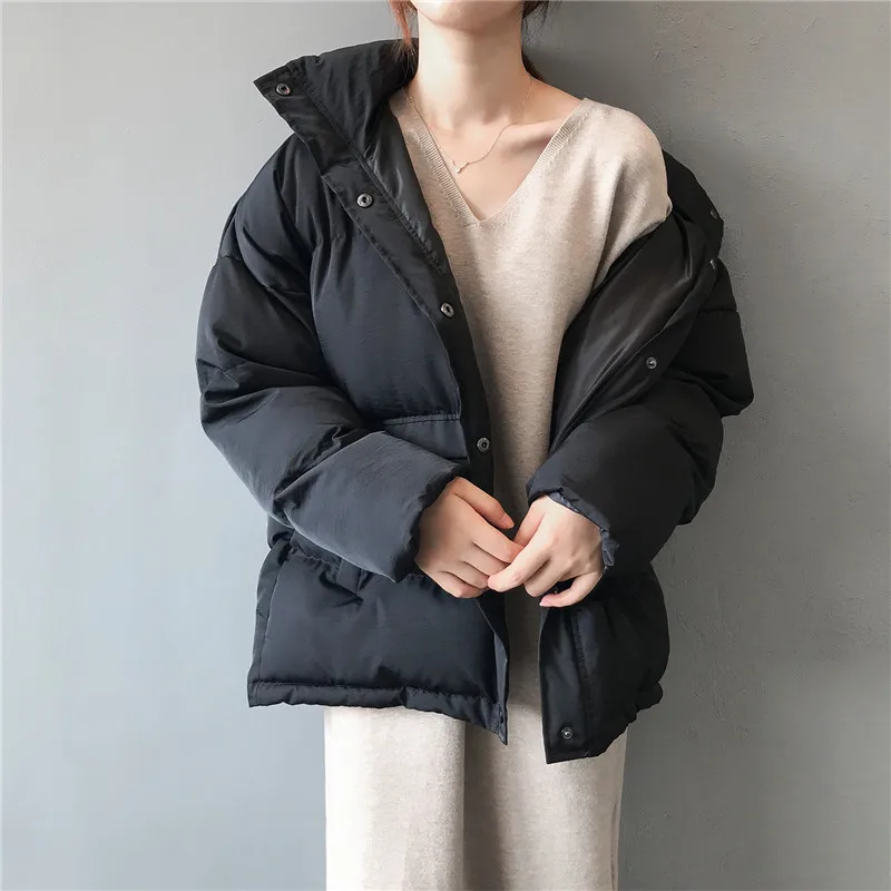 Fashion solid women's coat winter down jacket stand collar short single-breasted preppy style parka ladies chic outwear female
Fashion solid women's coat winter down jacket stand collar short single-breasted preppy style parka ladies chic outwear female