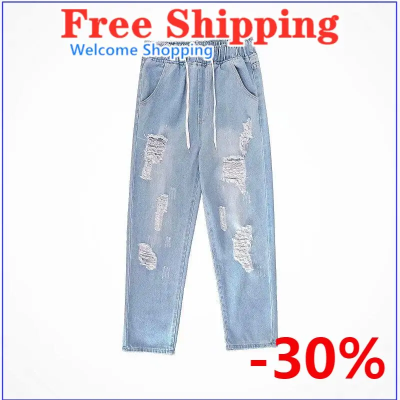 ripped jeans with summer men's Harlan feet nine pants light color loose trend elastic waist jogger pant hip hop jeans for men
ripped jeans with summer men's Harlan feet nine pants light color loose trend elastic waist jogger pant hip hop jeans for men