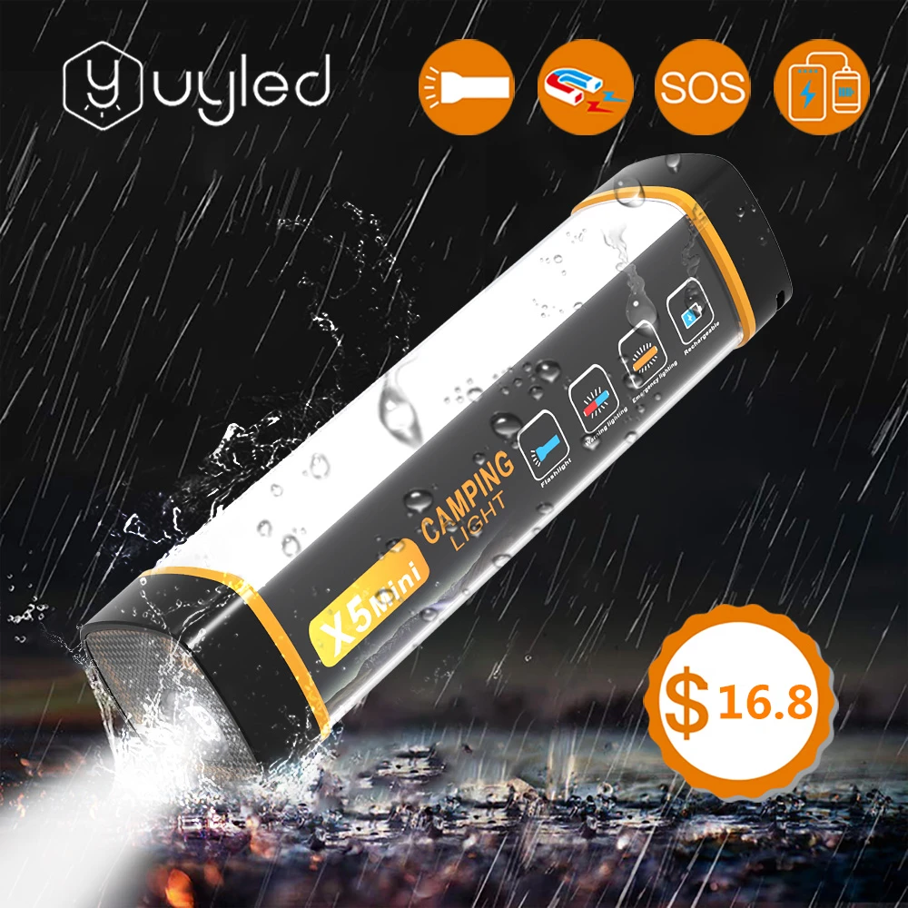 UYC X5mini Водонепроницаемый светодиодный уличный светильник Портативный SOS