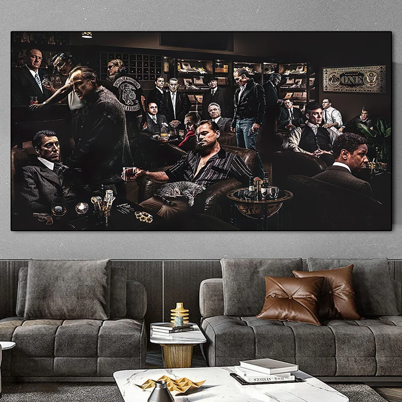 Movie Godfather,Scarface,the Wolf of Wall Street ,Peaky Blinders Party Group Photo Canvas Print Painting Posters Home Wall Decor 
Movie Godfather,Scarface,the Wolf of Wall Street ,Peaky Blinders Party Group Photo Canvas Print Painting Posters Home Wall Decor
