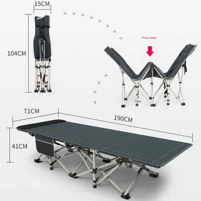 

190 см один портативный штатив раскладная кровать для офиса, для сиесты кровать Кресло для дома Портативный Кемпинг на открытом воздухе кемп...