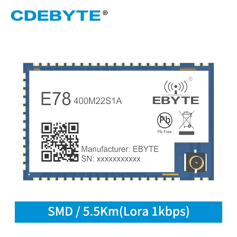 CDEBYTE ASR6505 SoC LoRa Rf модуль 433 МГц E78-400M22S1A LoRa SX1262 IOT модуль приемопередатчика LoRaWAN LinkWAN 5,5 км приемник
CDEBYTE ASR6505 SoC LoRa Rf модуль 433 МГц E78-400M22S1A LoRa SX1262 IOT модуль приемопередатчика LoRaWAN LinkWAN 5,5 км приемник