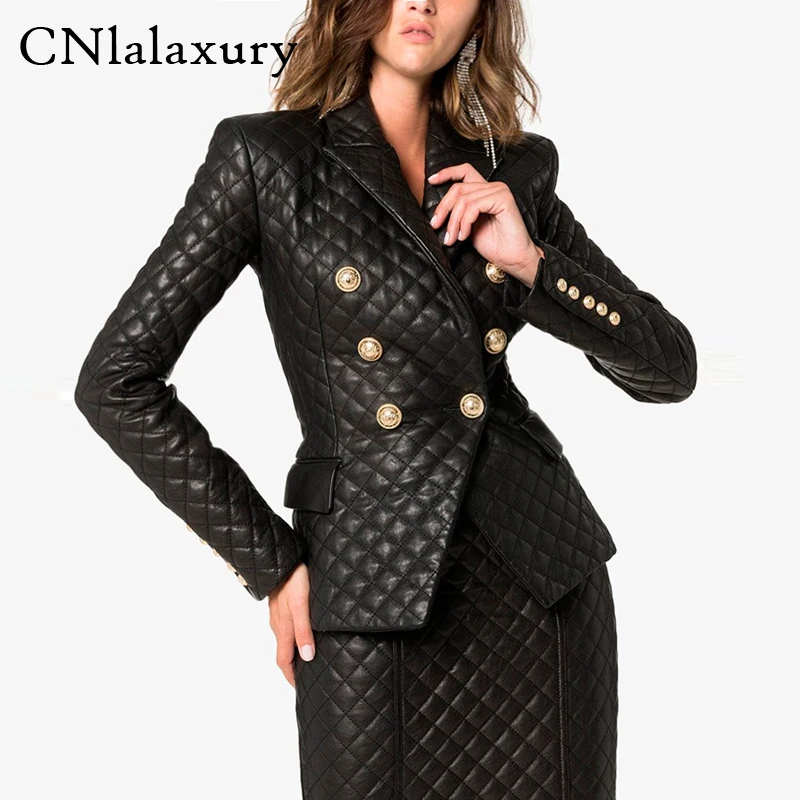 2020 New Stylish Designer Blazer feminino Women's Lion Button Suit Coat Slim Fitting Synthetic Leather Blazers Jacket abrigos
2020 New Stylish Designer Blazer feminino Women's Lion Button Suit Coat Slim Fitting Synthetic Leather Blazers Jacket abrigos