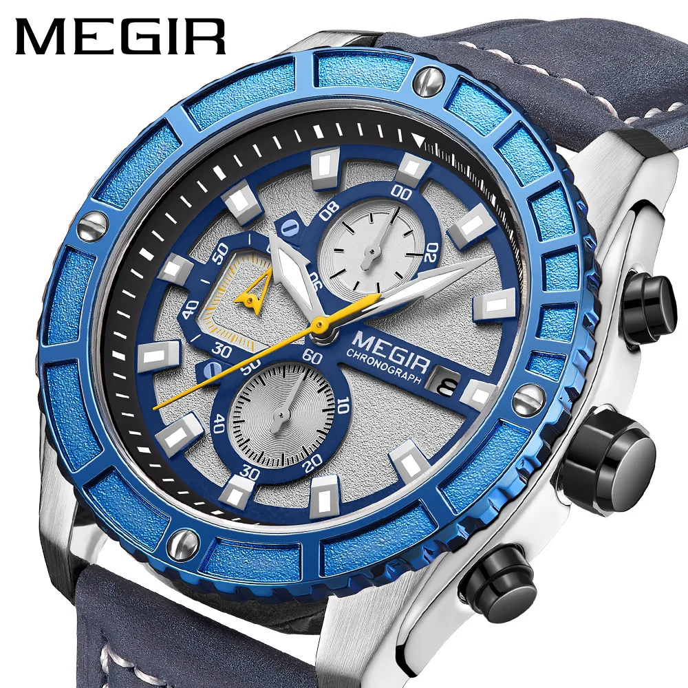 MEGIR 2021 Luxury New Fashion Multifunctional Waterproof Belt Chronograph Calendar Casual Sports Watches Relogio Masculino 2119G
MEGIR 2021 Luxury New Fashion Multifunctional Waterproof Belt Chronograph Calendar Casual Sports Watches Relogio Masculino 2119G