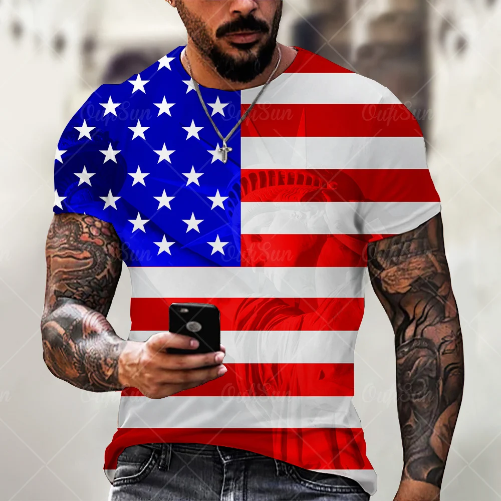 Summer New Style Oversized T-shirt Men's Full-body Patriot Print Shirt Fashionable Breathable Comfortable National Flag Tops
Summer New Style Oversized T-shirt Men's Full-body Patriot Print Shirt Fashionable Breathable Comfortable National Flag Tops