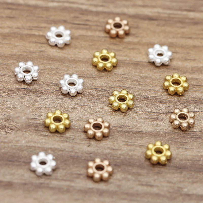 100pcs/lot Daisy Flower Spacers 6mm Flat Bead KC Gold Silver 2mm Hole Beads Accessories for Diy Jewelry Making Beading Findings
100pcs/lot Daisy Flower Spacers 6mm Flat Bead KC Gold Silver 2mm Hole Beads Accessories for Diy Jewelry Making Beading Findings