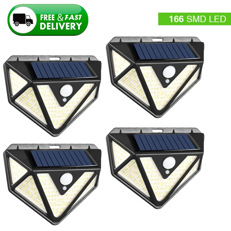 Индукционный светильник на солнечной батарее, 166 светодиодов, водонепроницаемый уличный светильник с датчиком движения 
Индукционный светильник на солнечной батарее, 166 светодиодов, водонепроницаемый уличный светильник с датчиком движения