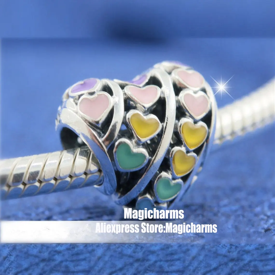 925 Sterling Silver Multi-Color Hearts With Hand-painted Enamel Charm beads Fits All European Jewelry Bracelets Necklaces
925 Sterling Silver Multi-Color Hearts With Hand-painted Enamel Charm beads Fits All European Jewelry Bracelets Necklaces