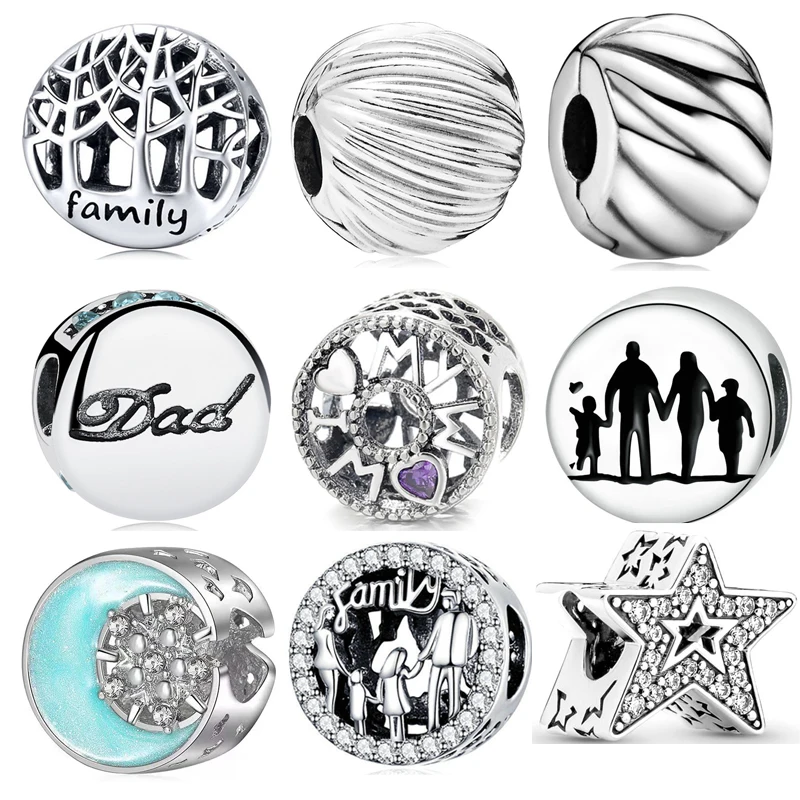 Silver Color Sparkles Stars Round Dad Mom Family Tree Fit Pandora Charms Bracelets DIY Women Gift Original Beads Wholesal Custom
Silver Color Sparkles Stars Round Dad Mom Family Tree Fit Pandora Charms Bracelets DIY Women Gift Original Beads Wholesal Custom