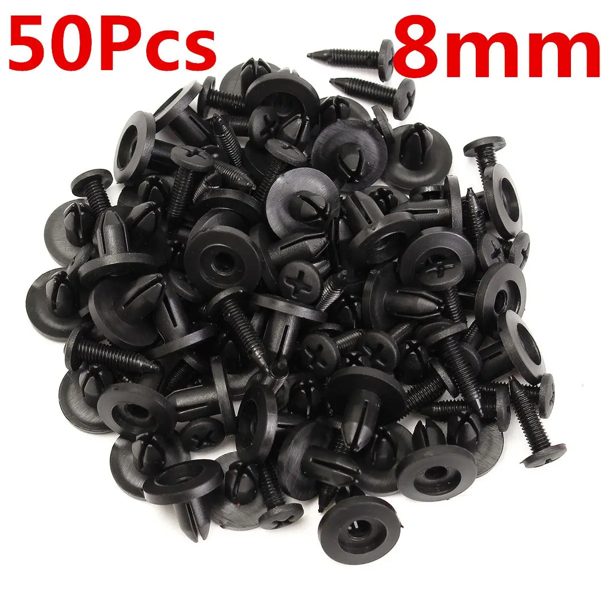 50Pcs 8mm Auto Bumper Fastener 6mm Hole Rivet Retainer Push Engine Cover Car Door Trim Panel Clip Fasteners
50Pcs 8mm Auto Bumper Fastener 6mm Hole Rivet Retainer Push Engine Cover Car Door Trim Panel Clip Fasteners
