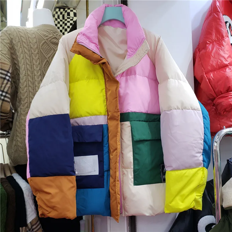 2021 Winter New Contrast Color Long Sleeve Thickened Coat Women Stand Collar Duck Down Jacket Coat Female Fashion Parkas Mujer
2021 Winter New Contrast Color Long Sleeve Thickened Coat Women Stand Collar Duck Down Jacket Coat Female Fashion Parkas Mujer