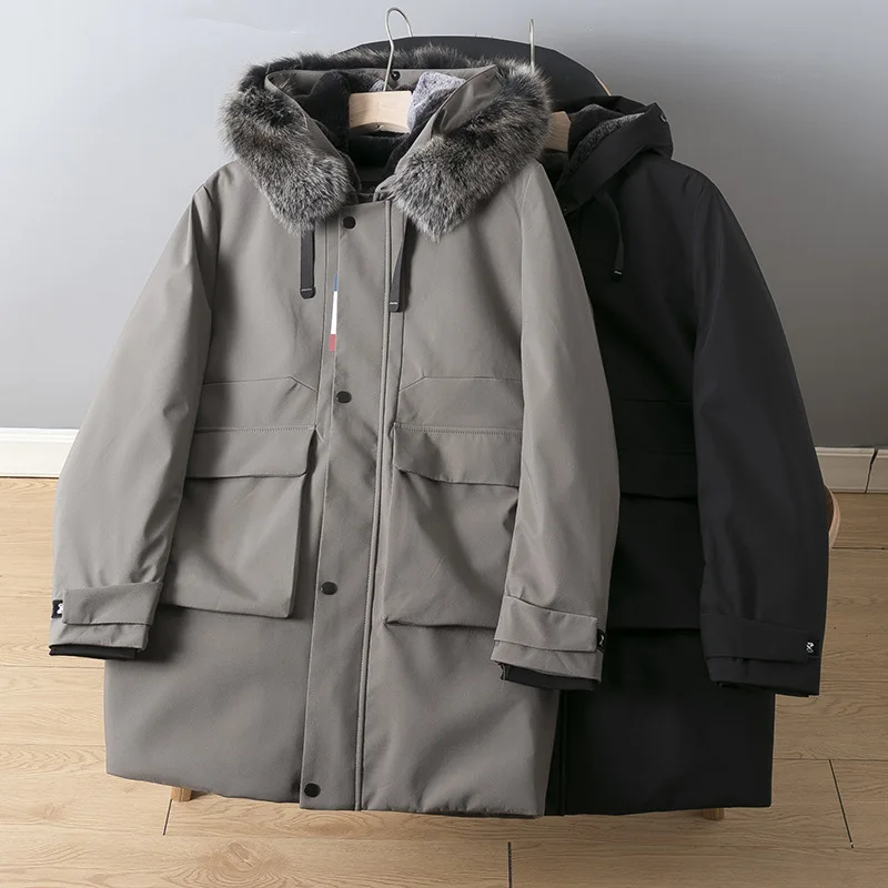 High Quality 100-150g 90% White Duck Down Filling Men Parka Jacket Removable Real Fox Fur Collar Hood Mid Long 2021 Winter Coat
High Quality 100-150g 90% White Duck Down Filling Men Parka Jacket Removable Real Fox Fur Collar Hood Mid Long 2021 Winter Coat