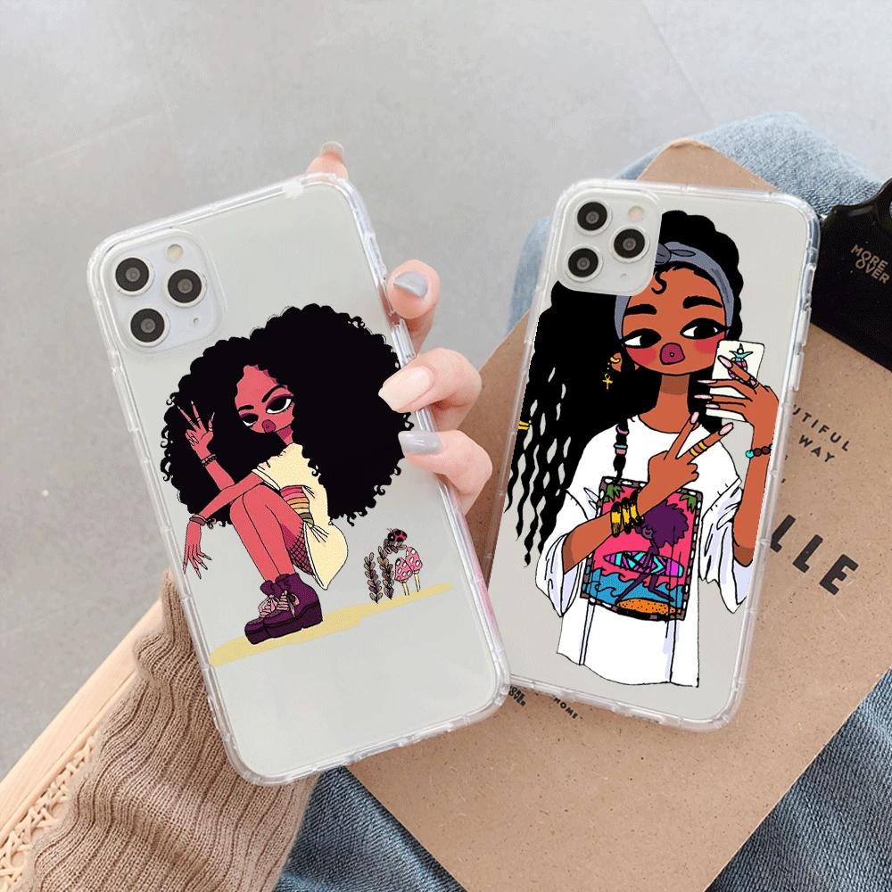 For iPhone 11 12 13 Pro SE 2 Case Melanin Poppin African Black Girl Clear Cover For iPhone X XR XS Max 7 8 6 6s 13 Pro Case
For iPhone 11 12 13 Pro SE 2 Case Melanin Poppin African Black Girl Clear Cover For iPhone X XR XS Max 7 8 6 6s 13 Pro Case