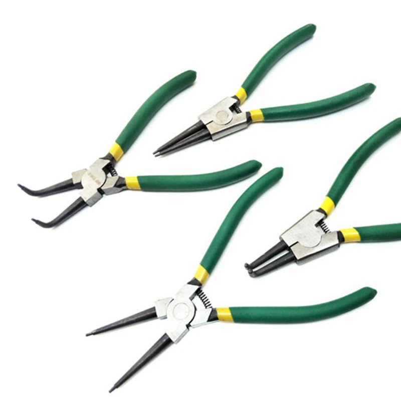 New Snap Ring Plier Set 4pc Mechanic PRO Circlips 7'' Retaining Clips Internal External Bent Straight Pliers Home Hand Tool
New Snap Ring Plier Set 4pc Mechanic PRO Circlips 7'' Retaining Clips Internal External Bent Straight Pliers Home Hand Tool