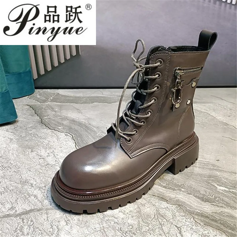 Ladies Boots Winter Genuine Cow Leather Knight Boots Round Toe Thick Heel Platform Shoes Boots Ankle For Women
Ladies Boots Winter Genuine Cow Leather Knight Boots Round Toe Thick Heel Platform Shoes Boots Ankle For Women
