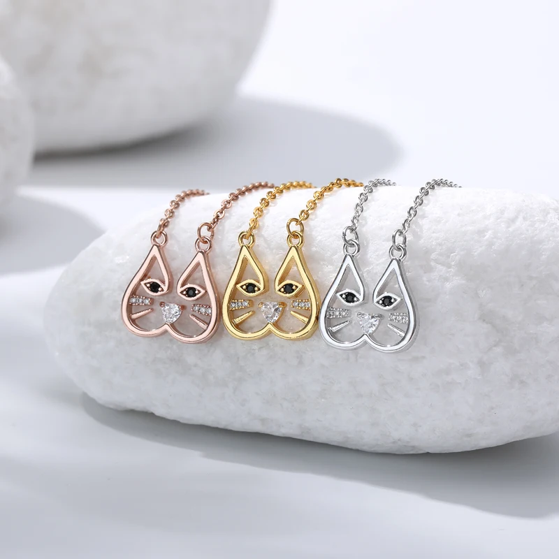 Hollow Krystal Cats Necklace For Children Animals Necklace Gold stainless steel chain necklace Gifts For Friends collares de mod
Hollow Krystal Cats Necklace For Children Animals Necklace Gold stainless steel chain necklace Gifts For Friends collares de mod