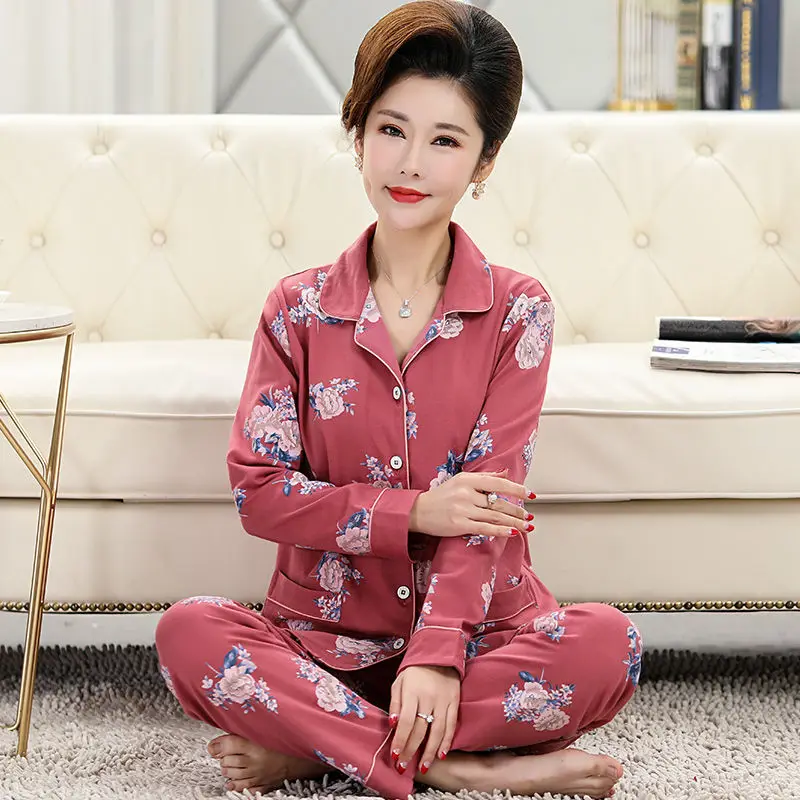 Women Pajamas Set Floral Cotton Women Clothes Sleepwear Turn-down Collar Female Homewear Pyjamas Loungewear Pijamas Mujer
Women Pajamas Set Floral Cotton Women Clothes Sleepwear Turn-down Collar Female Homewear Pyjamas Loungewear Pijamas Mujer