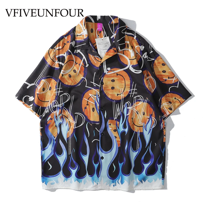 VFIVE UNFOUR New Arrivals Smiling Face Printed Short Sleeve Shirt Funny Men Shirt Loose Men Hawaiian Hipster Loose Shirt
VFIVE UNFOUR New Arrivals Smiling Face Printed Short Sleeve Shirt Funny Men Shirt Loose Men Hawaiian Hipster Loose Shirt