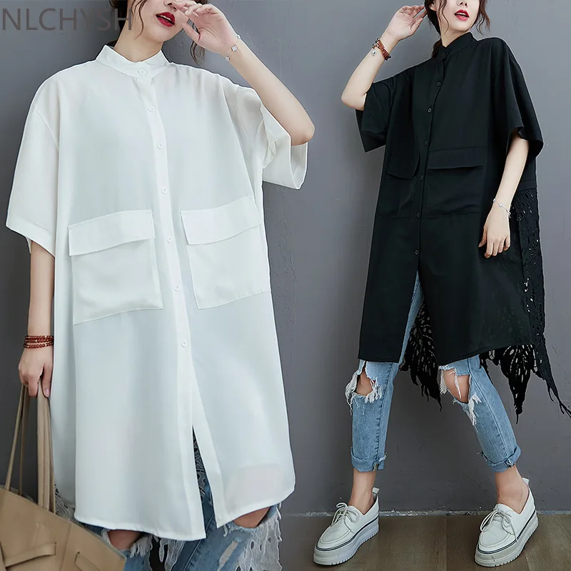 Women Lace Crochet Shirt Casual Lapel Neck Long Sleeve Hollow Out Shirts Loose Long Tops Femme Patchwork
Women Lace Crochet Shirt Casual Lapel Neck Long Sleeve Hollow Out Shirts Loose Long Tops Femme Patchwork