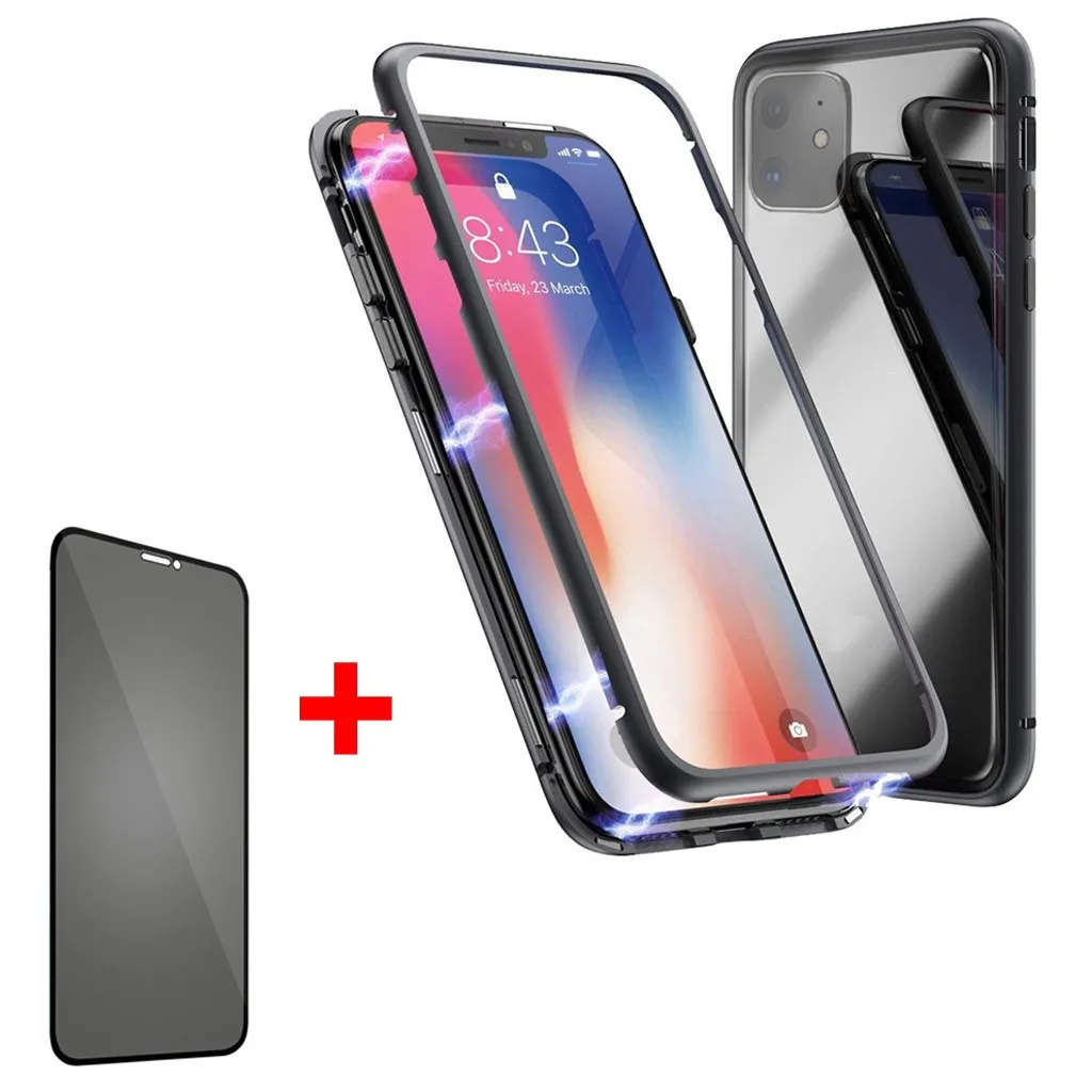 For Iphone 11 Magnetic Adsorption Case Cover And Anti-spy Privacy Protection Film Double-sided Glass Protective Shell Original
For Iphone 11 Magnetic Adsorption Case Cover And Anti-spy Privacy Protection Film Double-sided Glass Protective Shell Original
