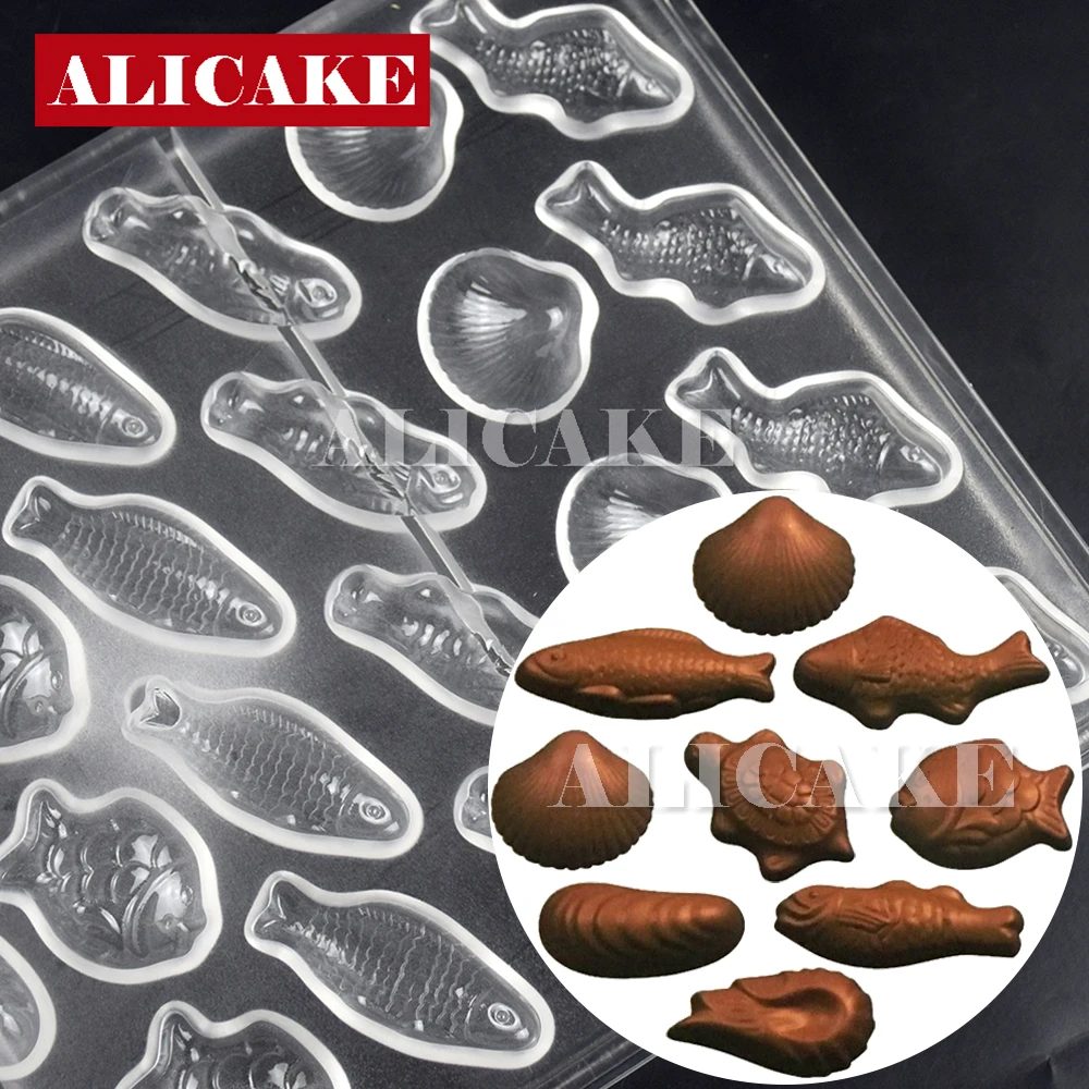 32 Cavity Chocolate Molds Small Fish Shrimp Shell Polycarbonate Chocolate Mold for Cake Baking Pastry Confectionery Tools
32 Cavity Chocolate Molds Small Fish Shrimp Shell Polycarbonate Chocolate Mold for Cake Baking Pastry Confectionery Tools
