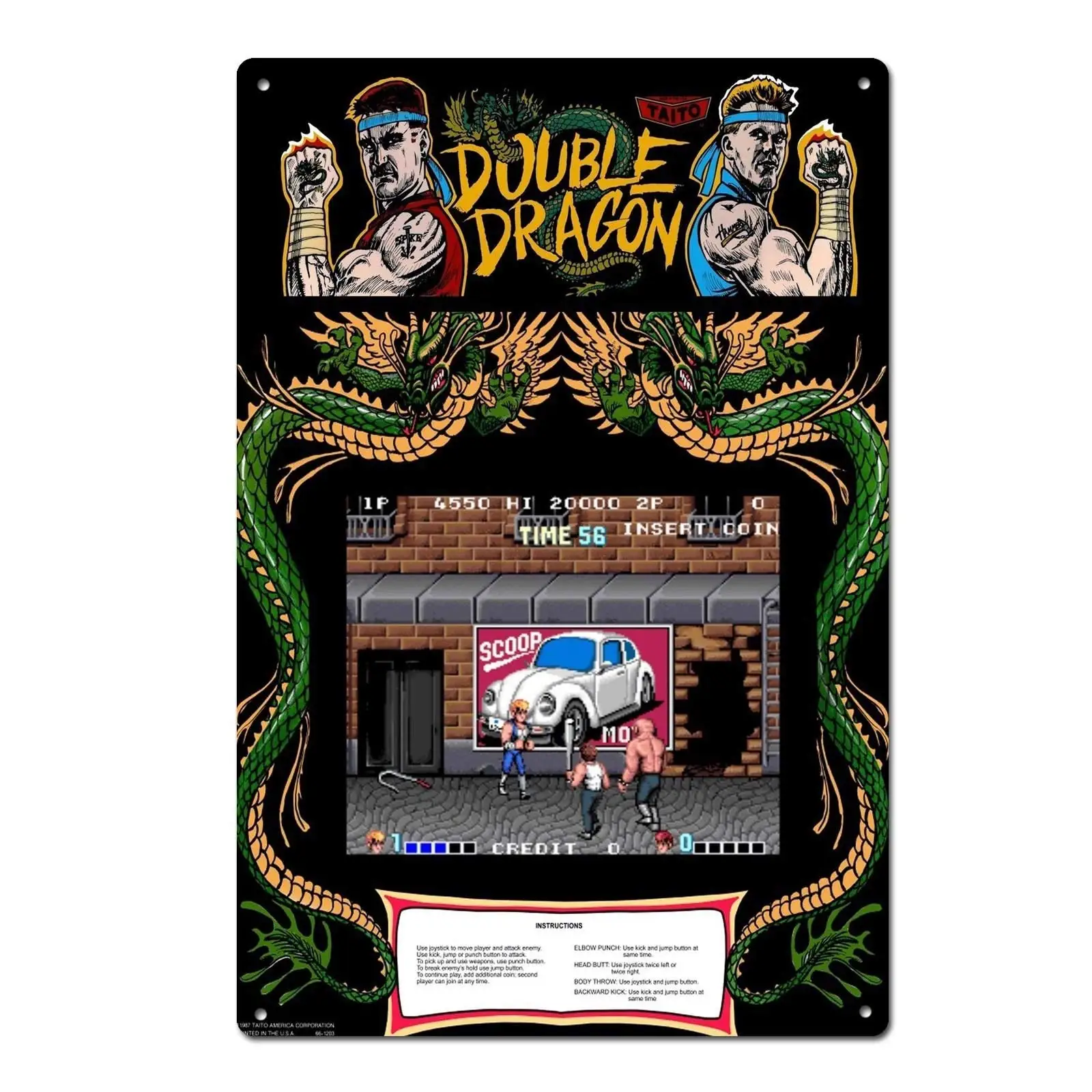 Double Dragon Video Games Vintage Tin Sign Metal Sign Metal Decor Wall Sign Wall Poster TIN Sign
Double Dragon Video Games Vintage Tin Sign Metal Sign Metal Decor Wall Sign Wall Poster TIN Sign
