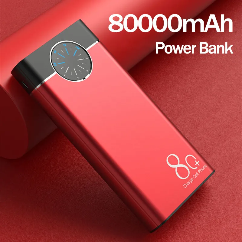 Power Bank 80000mAh Portable Fast Charger Roulette Display Aluminum Alloy Shell with Dual Output Ports for Xiaomi Samsung Iphone
Power Bank 80000mAh Portable Fast Charger Roulette Display Aluminum Alloy Shell with Dual Output Ports for Xiaomi Samsung Iphone