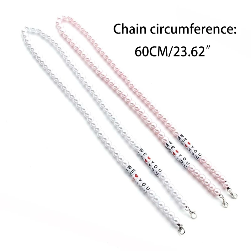 Faux Pearl Face Mask Holder Lanyard Acrylic Love You Heart Beaded Chain Eyeglass Anti-Lost String Rest Ears Necklace
Faux Pearl Face Mask Holder Lanyard Acrylic Love You Heart Beaded Chain Eyeglass Anti-Lost String Rest Ears Necklace