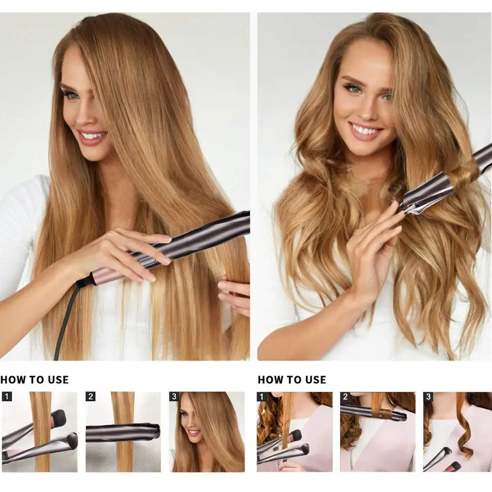 Professional Curling Iron Ceramic Hair Curler Twist Hair Waver Styling Tool 2-in-1 Flat Iron Hair Straightener
Professional Curling Iron Ceramic Hair Curler Twist Hair Waver Styling Tool 2-in-1 Flat Iron Hair Straightener