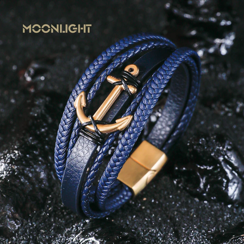 Multi-layer Leather Anchor Shape Accessories Men's Bracelet Stainless Steel Leather Bracelet For Special Birthday Present
Multi-layer Leather Anchor Shape Accessories Men's Bracelet Stainless Steel Leather Bracelet For Special Birthday Present