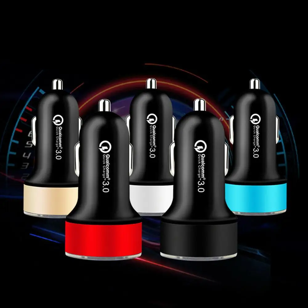 Universal Car QC3.0 Quick Charge Dual USB Ports LCD Display Cellphone Charger Tool Wide Mobile Phone Adapter | Мобильные телефоны и