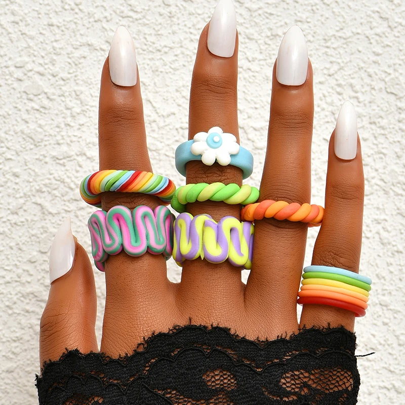 UILZ 2021 New Trendy Irregular Colorful Stripe Color Contrast Handmade Clay Ring for Women Fashion Party Jewelry Gift Wholesale
UILZ 2021 New Trendy Irregular Colorful Stripe Color Contrast Handmade Clay Ring for Women Fashion Party Jewelry Gift Wholesale
